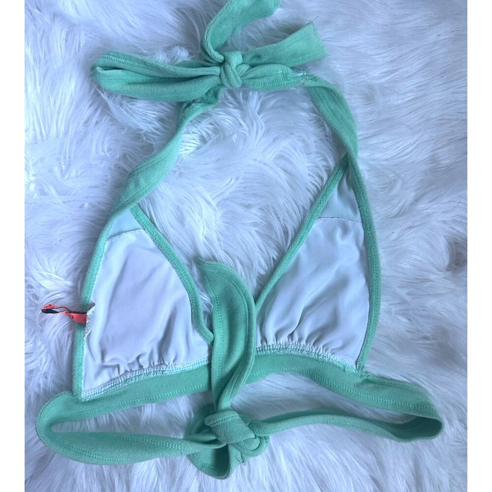 Juicy Couture Y2K Vintage Terry Cloth Triangle Bikini Top Green Small - Picture 3 of 5